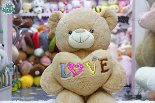 Gấu Bông Teddy Ôm Tim Love Màu