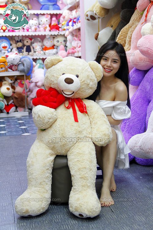 Gấu Bông Teddy Ôm Hoa