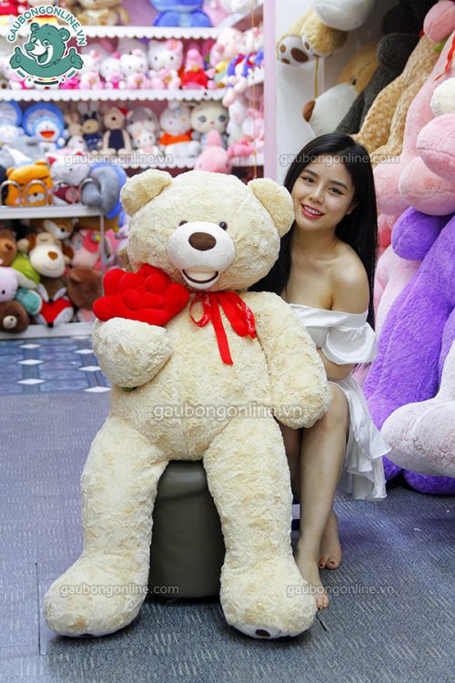 Gấu Bông Teddy Ôm Hoa