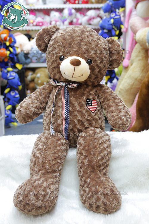 Gấu Bông Teddy Tim Cờ Mỹ