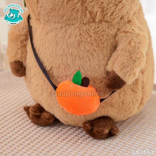 Chuột Capybara Đội Vịt Đeo Túi Quả Cam dễ thương