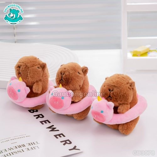 Móc Khóa Chuột Capybara Đeo Phao