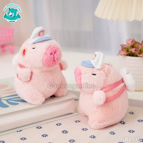 Móc Khóa Chuột Capybara Đeo Balo Bóng