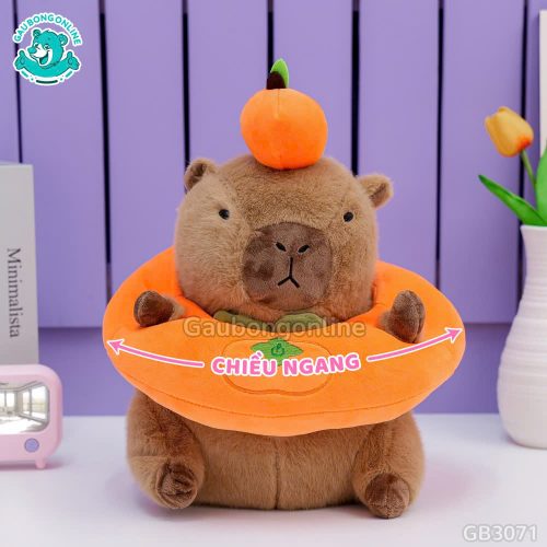 Gấu Bông Capybara Mặc Áo Quả Hồng