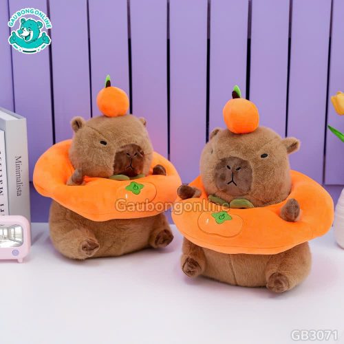 Gấu Bông Capybara Mặc Áo Quả Hồng