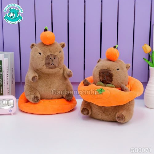 Gấu Bông Capybara Mặc Áo Quả Hồng