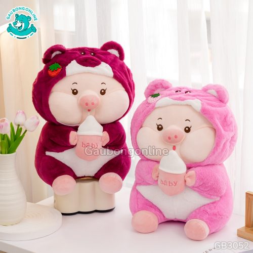 Gối Chăn Mềm Heo Lotso Ôm Bình Sữa