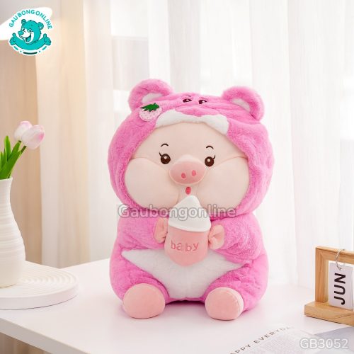 Gối Chăn Mềm Heo Lotso Ôm Bình Sữa