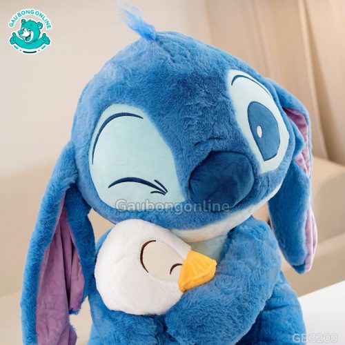 Gấu Bông Stitch Xanh Ôm Vịt