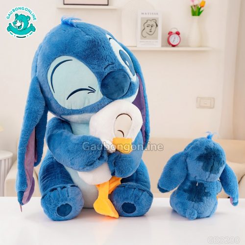 Gấu Bông Stitch Xanh Ôm Vịt