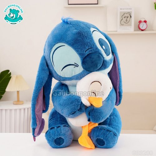 Gấu Bông Stitch Xanh Ôm Vịt