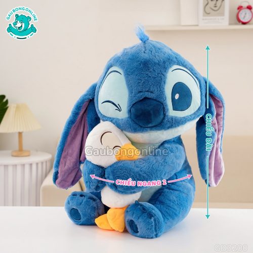 Gấu Bông Stitch Xanh Ôm Vịt