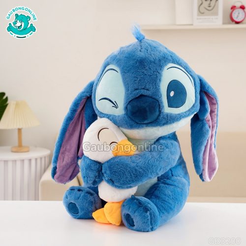 Gấu Bông Stitch Xanh Ôm Vịt