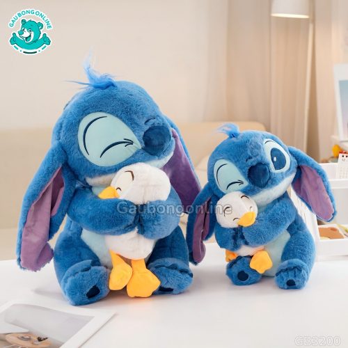 Gấu Bông Stitch Xanh Ôm Vịt