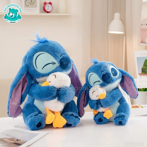 Gấu Bông Stitch Xanh Ôm Vịt