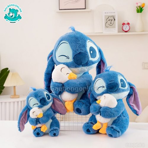 Gấu Bông Stitch Xanh Ôm Vịt