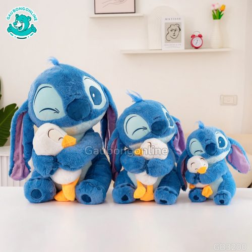 Gấu Bông Stitch Xanh Ôm Vịt