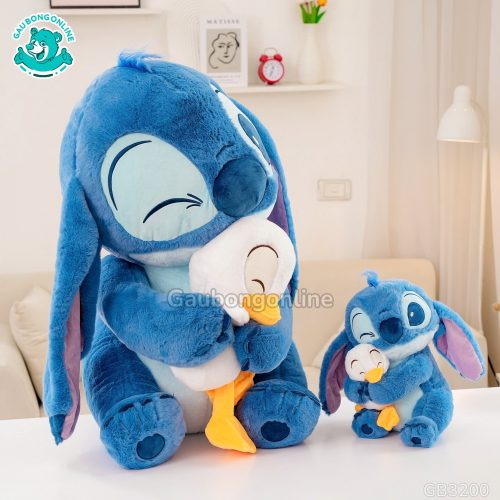 Gấu Bông Stitch Xanh Ôm Vịt