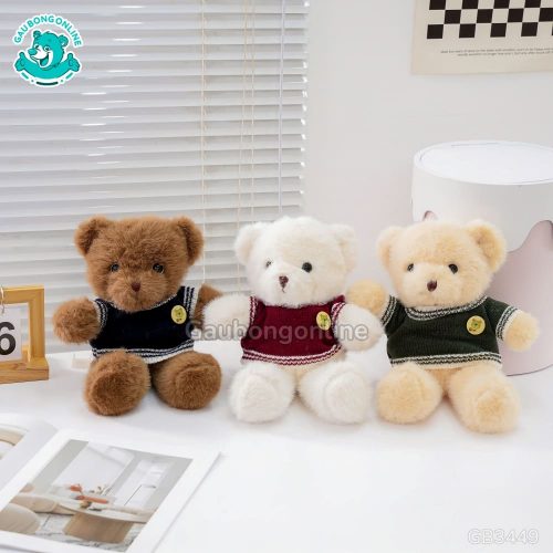 Gấu Bông Teddy Áo Len Tag Tròn