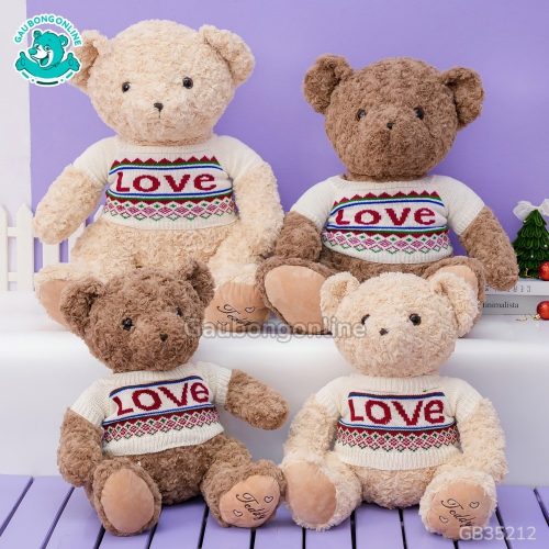 Gấu Bông Teddy Áo Len Love