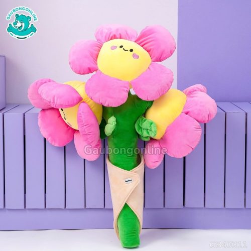 Bó Hoa Bông Mặt Cười hồng đậm