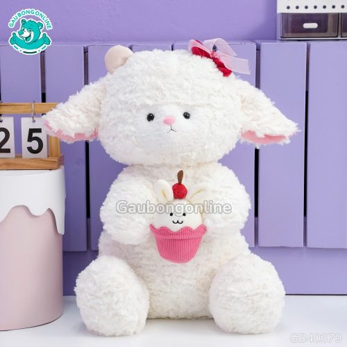 Cừu Bông Trắng Ôm Bánh đáng iu