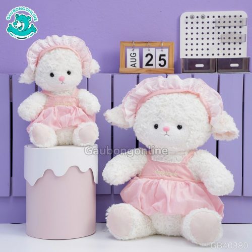 Cừu Bông Yếm Mũ Bèo - Hồng