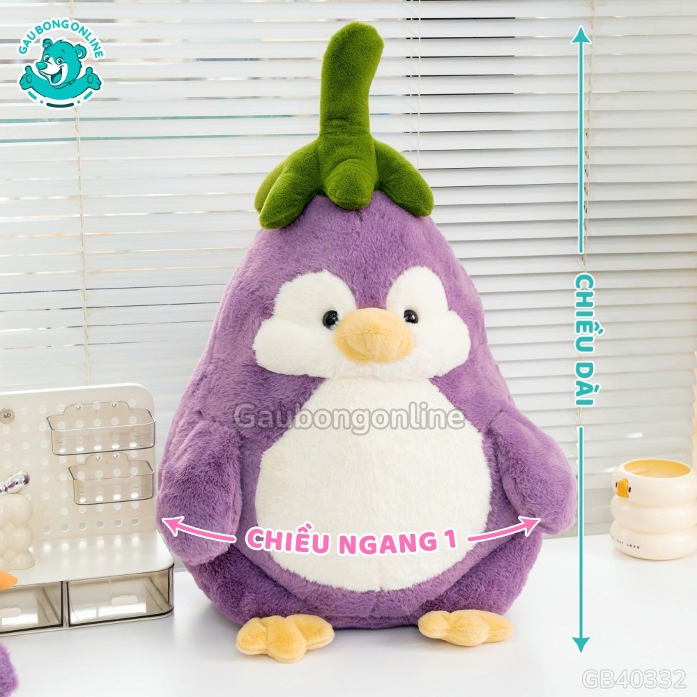 Cách đo kích thước của Gấu Bông Cánh Cụt Cà Tím