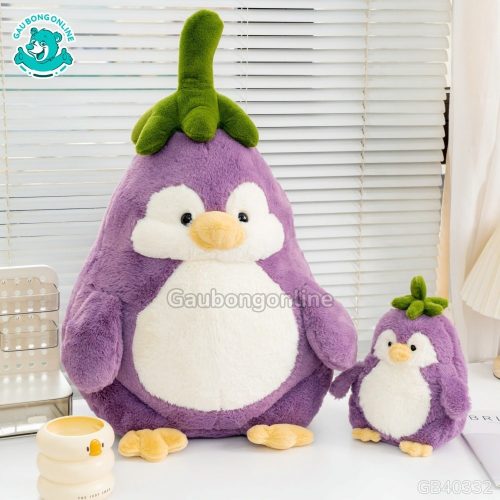 Gấu Bông Cánh Cụt Cà Tím được nhồi bông căng phồng êm ái