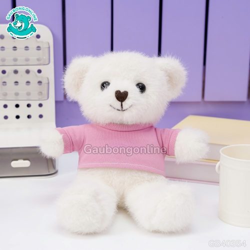 Gấu Bông Lông Thỏ Áo Cotton ngộ nghĩnh