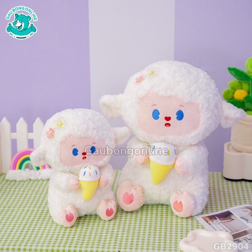 Cừu Xù Ôm Kem làm đồ trang trí dễ thương