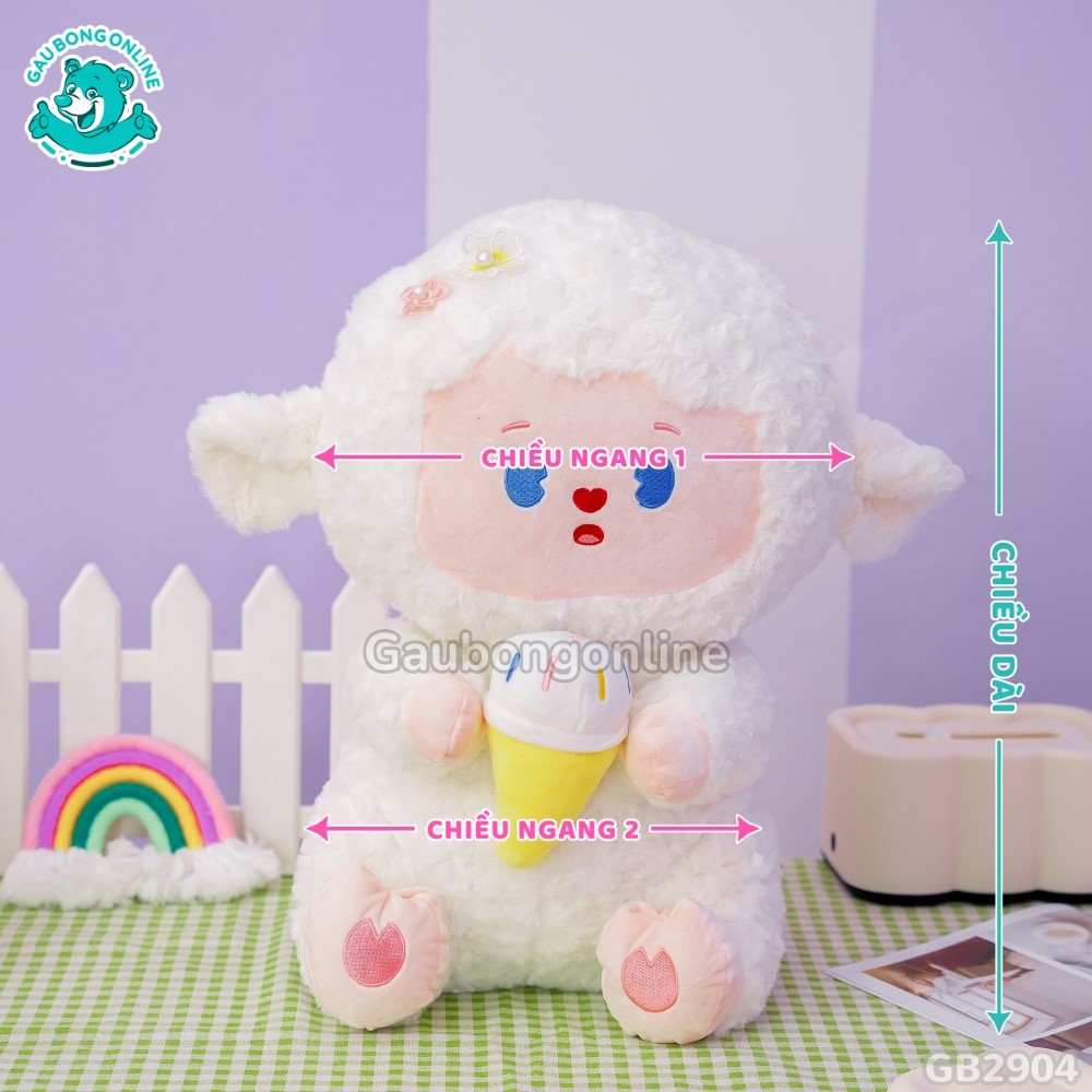 Cách đo kích thước của Cừu Xù Ôm Kem
