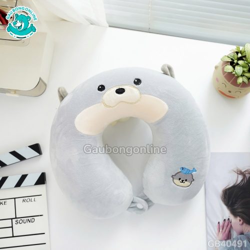 Gối Cổ Cao Su Hải Cẩu – Xám