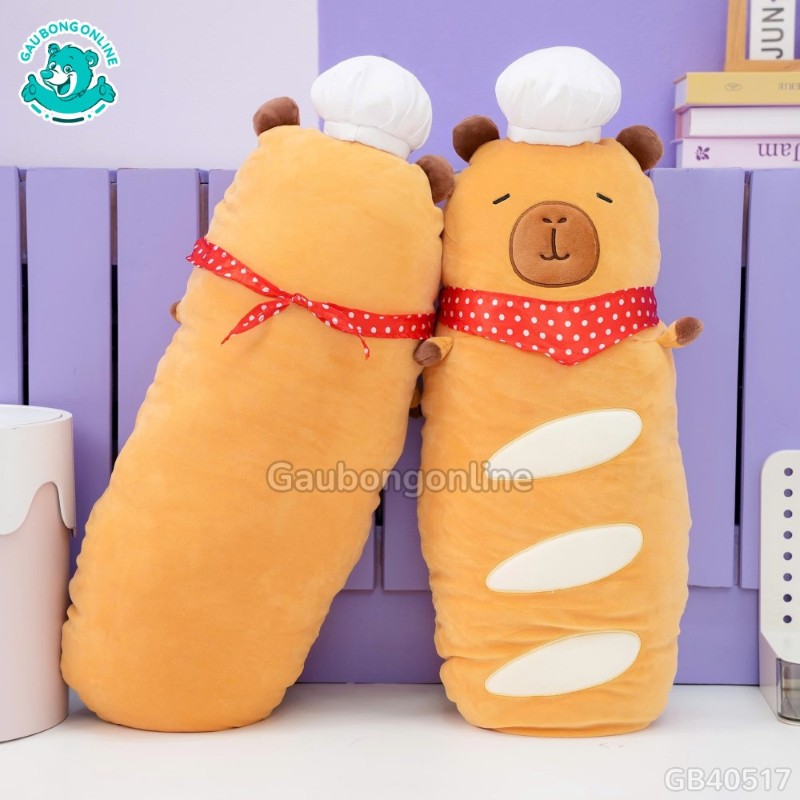 Gấu Bông Capybara Bánh Mì Pháp Gấu Bông Capybara Bánh Mì Pháp Quàng Khăn ĐỏQuàng Khăn Đỏ