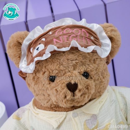 Gấu Bông Mặc Bộ Ngủ Bịt Mắt