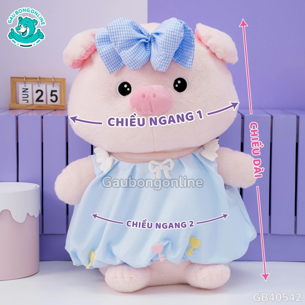 Cách đo kích thước của Heo Bông Mặc Váy Bí