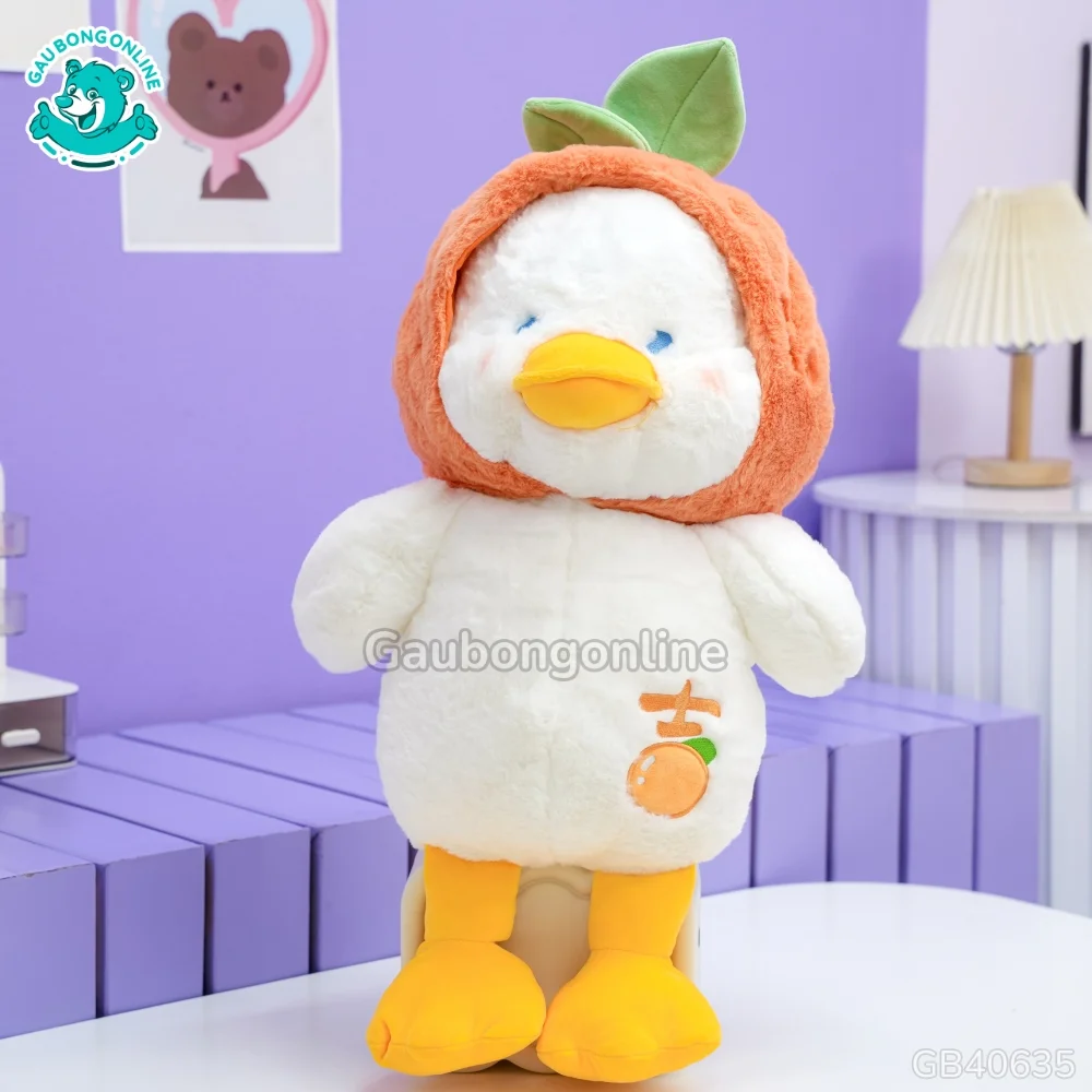 Vịt Bông Baby Đội Mũ Cam
