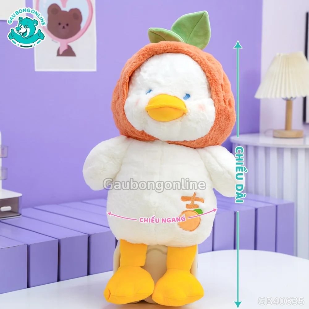 Vịt Bông Baby Đội Mũ Cam
