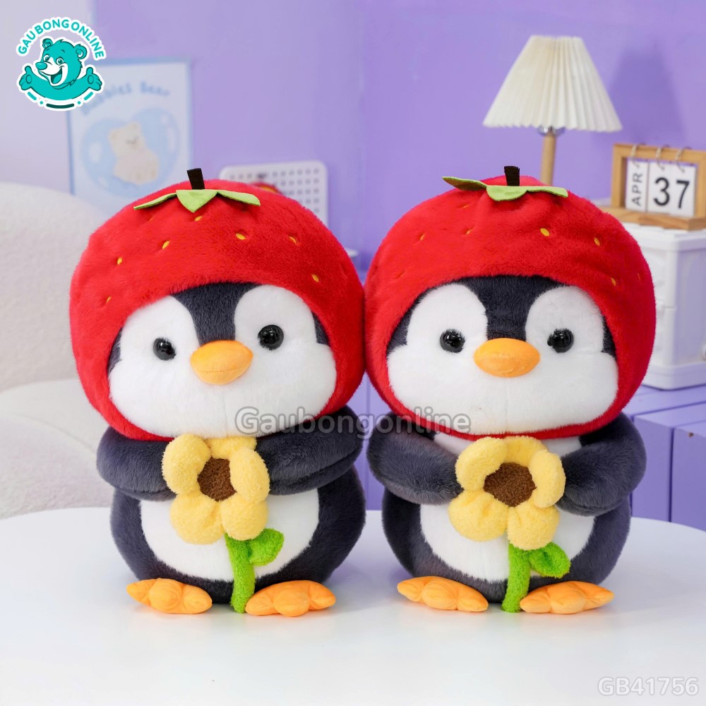Cánh Cụt Mũ Dâu Cầm Hoa mềm mại