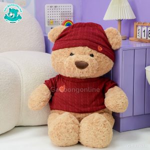 Gấu Bông Nana Áo Mũ Len Đỏ