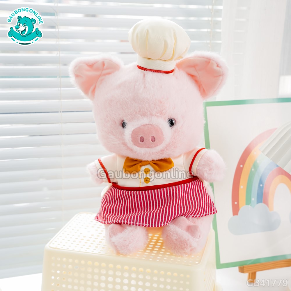Heo Bông Đầu Bếp Váy Kẻ Đỏ