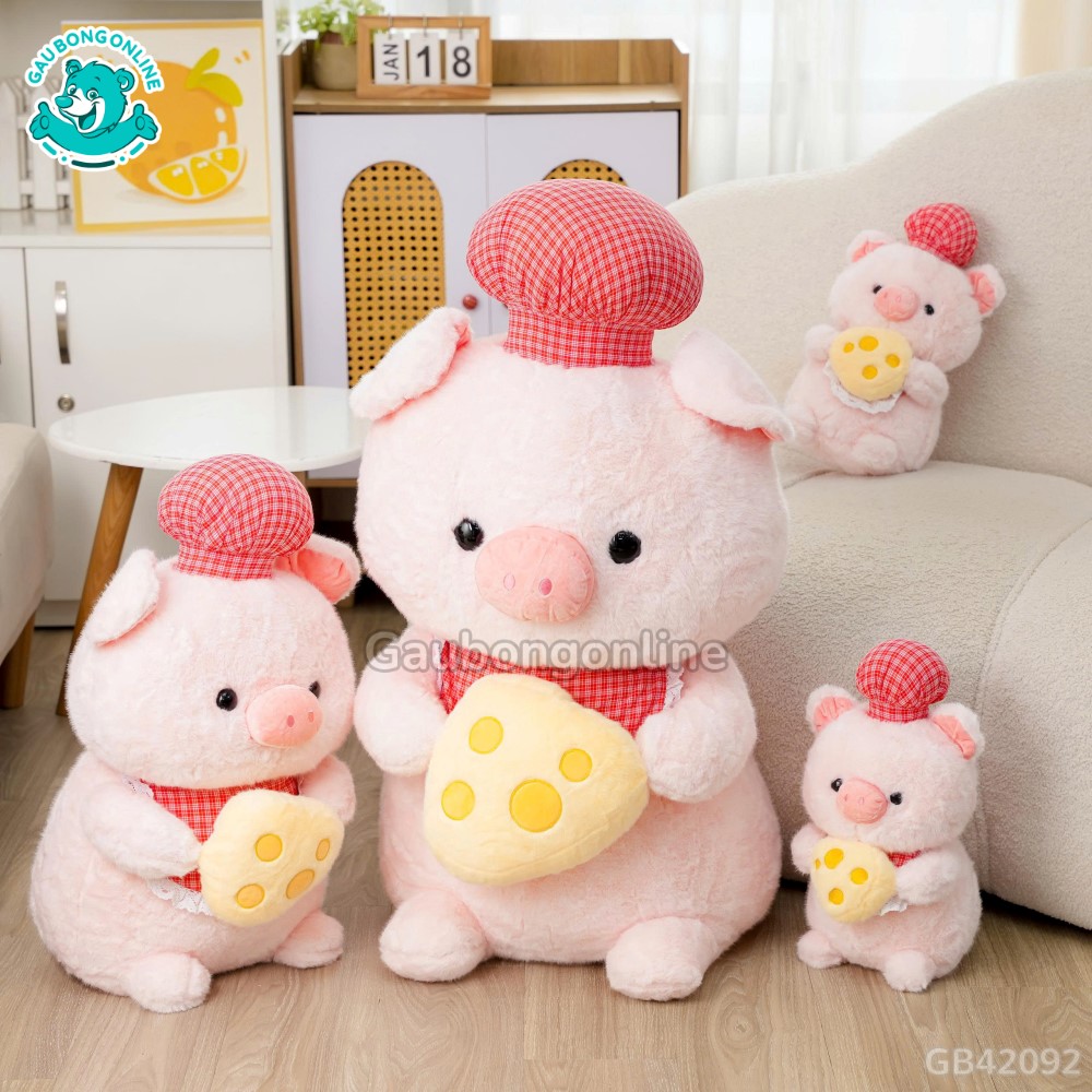 Heo Mũ Yếm Kẻ Cầm Cheese đa dạng kích thước