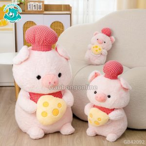 Heo Mũ Yếm Kẻ Cầm Cheese đã được bán tại Gấu bông online