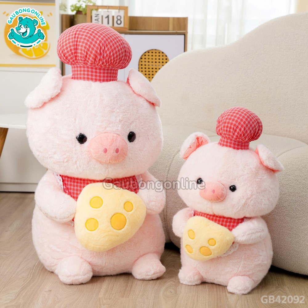 Heo Mũ Yếm Kẻ Cầm Cheese dễ thương