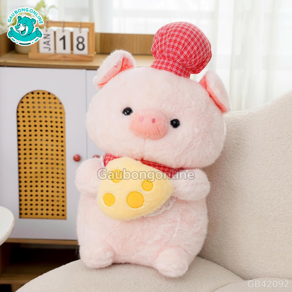 Heo Mũ Yếm Kẻ Cầm Cheese mềm mịn
