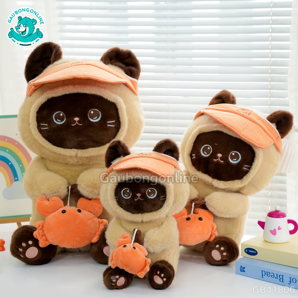 Gấu Bông Mèo Câu Cá nâu
