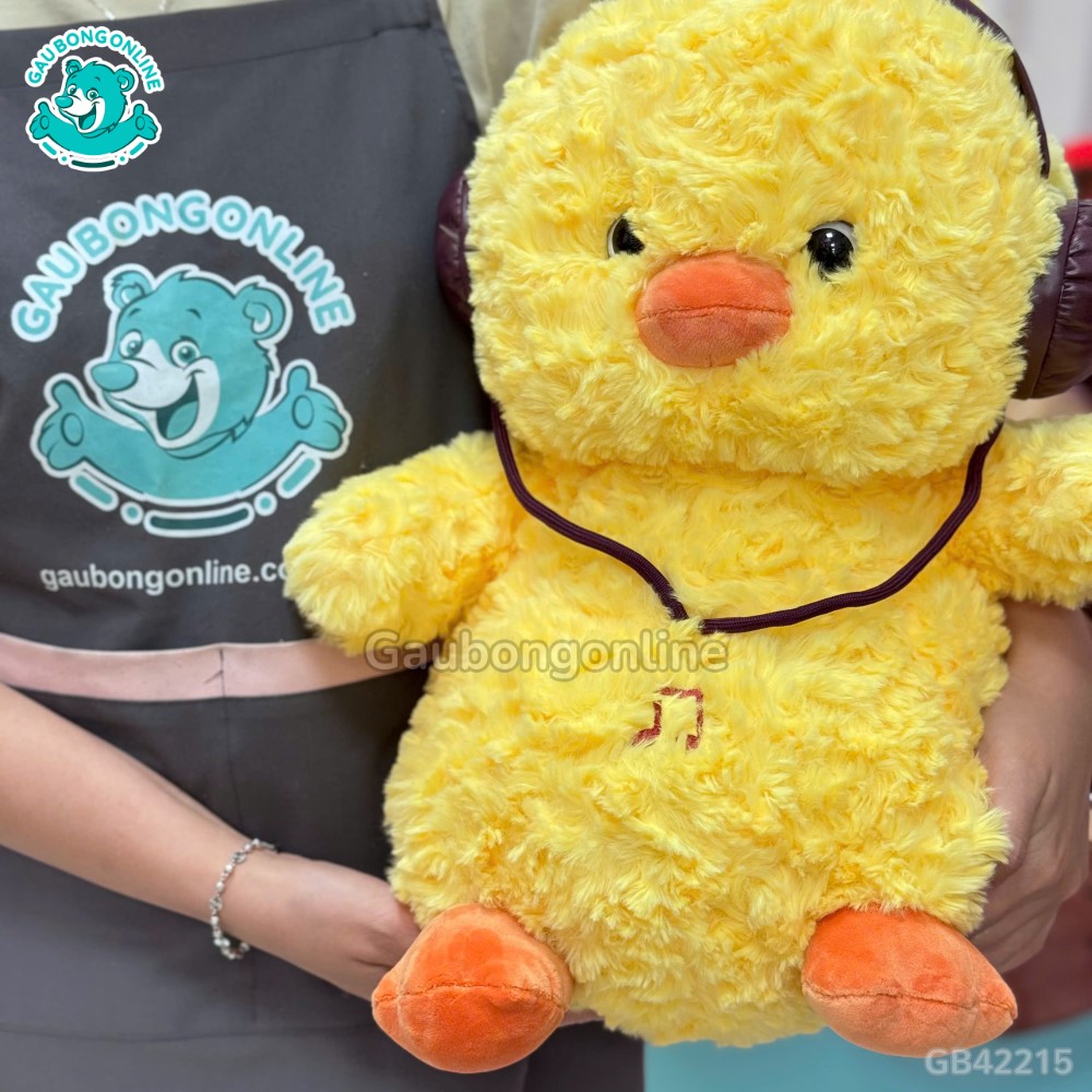 Gấu Bông Vịt Vàng Đeo Tai Nghe